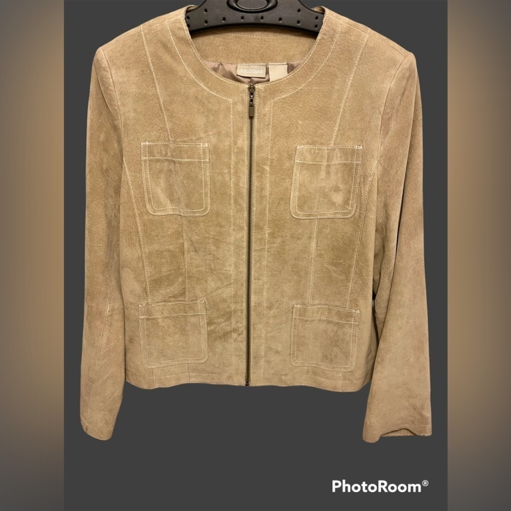 FIELDGEAR genuine leather zip up jacket.